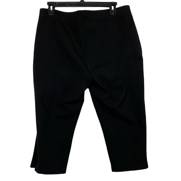 St. John Black Pull On Stretchy Knit Crop Capri Pants Size Large - Picture 2 of 6